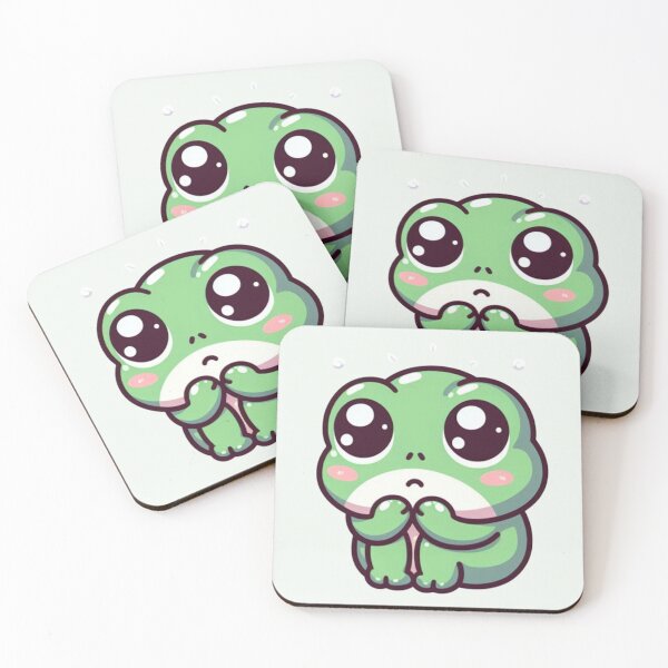 Item preview, Cute Shy Green Frog Kawaii Big Eyes Adorable Amphibian designed and sold by Safe Haven Pets.