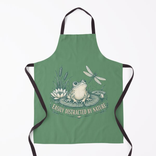 Item preview, Easily Distracted By Nature Frog T-Shirt | Cottagecore Frog Dragonfly Illustration designed and sold by Hearth & Hollow.