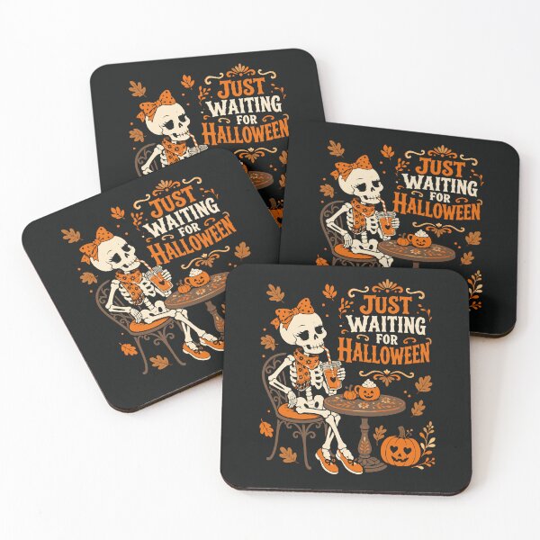 Item preview, Lady Skeleton Waiting For Halloween Cozy Fall Design Pumpkin Coffee Table  designed and sold by alenaz.
