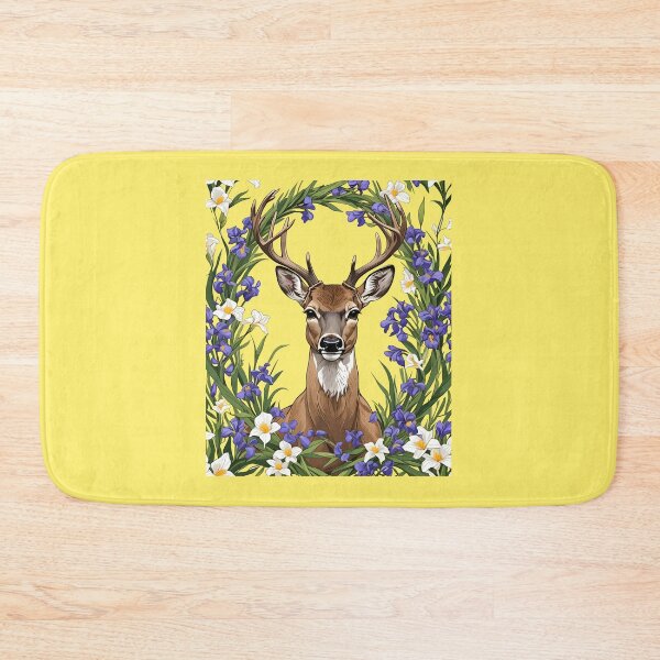 Item preview, MI N. American Buck Surrounded By Lake-Iris Flowers 2 designed and sold by taiche.