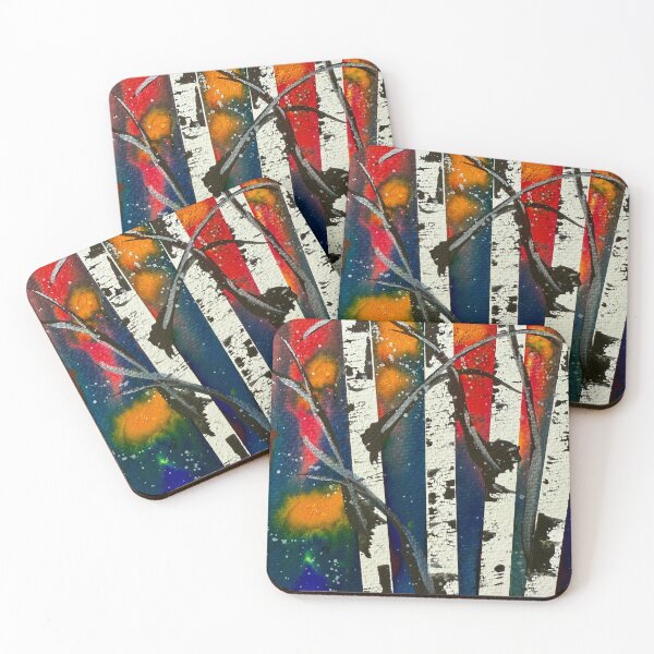 Item preview, Abstract Vibrant Birch Trees in Watercolour designed and sold by LakeArtWorks.