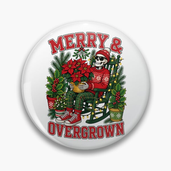 Item preview, Merry and Overgrown Funny Skeleton Christmas Tee designed and sold by Design Vibras.