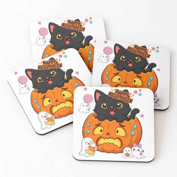Item preview, Cute Kawaii Black Cat In Pumpkin Halloween designed and sold by Design Vibras.
