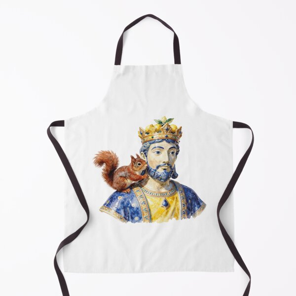 Item preview, sicilian testa di moro king ceramic and cute red squirrel watercolor designed and sold by WildArtIT.