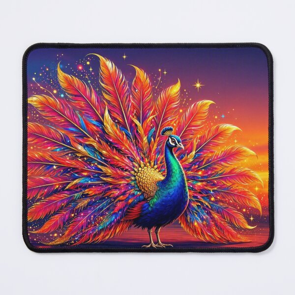 Item preview, Radiant Peacock – Vibrant Fantasy Illustration designed and sold by Dogandesighn.