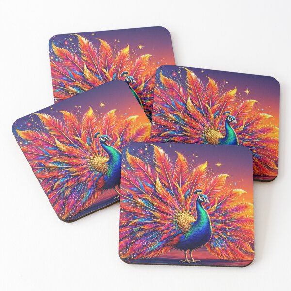 Item preview, Radiant Peacock – Vibrant Fantasy Illustration designed and sold by Dogandesighn.