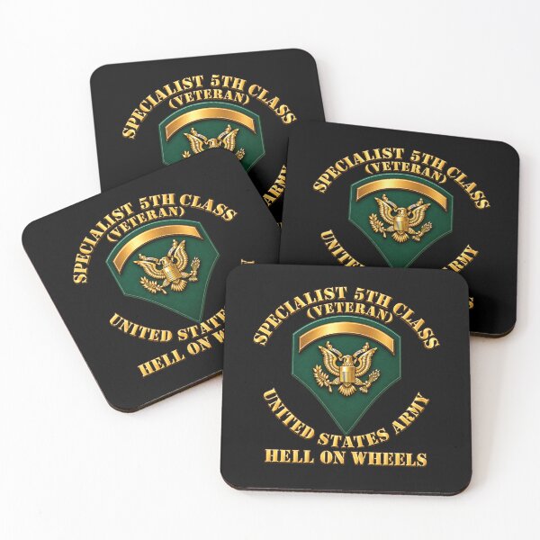 Item preview, Army - Specialist 5th Class - SP5 - Veteran - Hell On Wheels - 3D - Enhanced designed and sold by Military Insignia Products.