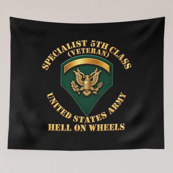 Item preview, Army - Specialist 5th Class - SP5 - Veteran - Hell On Wheels - 3D - Enhanced designed and sold by Military Insignia Products.