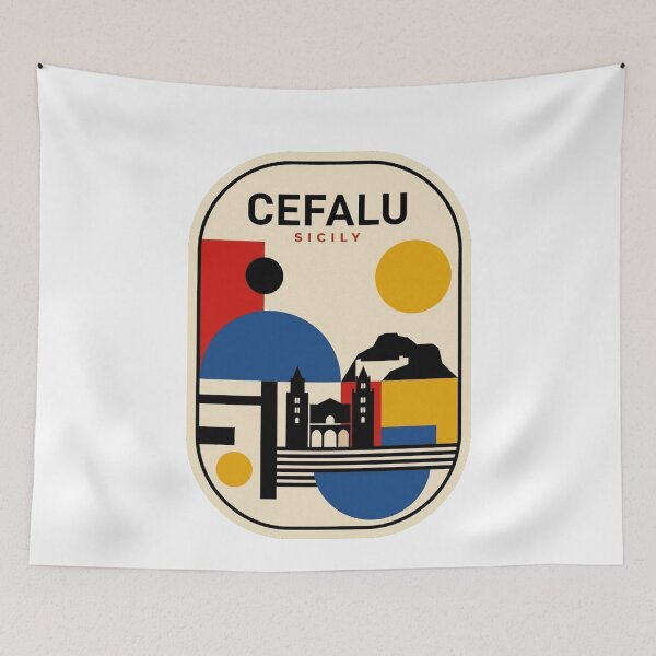 Item preview, Retro Cefalu Bauhaus Geometric Skyline designed and sold by k3rstman1.