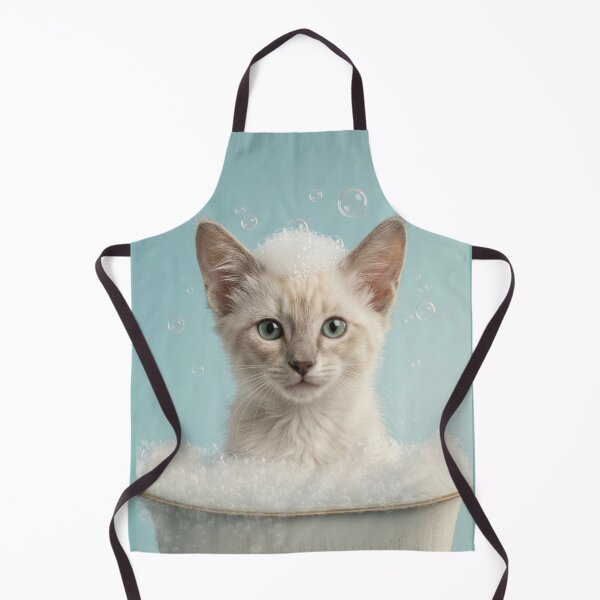 Item preview, Baño de burbujas con forma de gatito javanés bebé. Lindo arte para el baño de la habitación infantil. designed and sold by LazyOwlStore.
