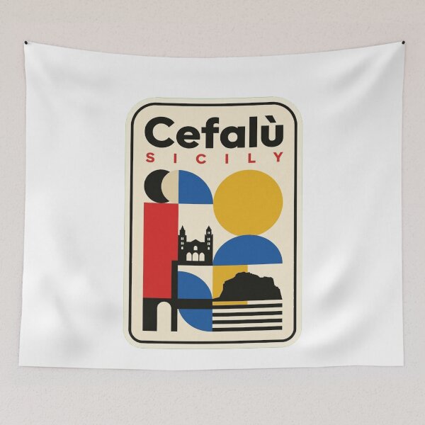 Item preview, Retro Cefalù Bauhaus Geometric Skyline designed and sold by k3rstman1.