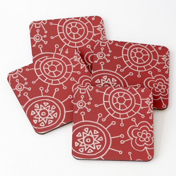 Item preview, Red Sun and Flower Mandala Line Art designed and sold by Fani*.
