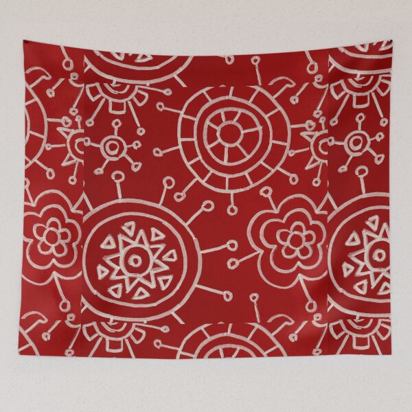 Item preview, Red Sun and Flower Mandala Line Art designed and sold by Fani*.