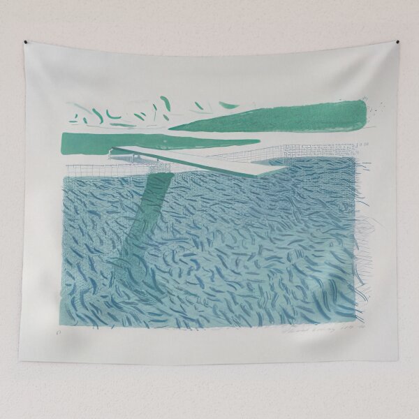 Item preview, David Hockney -  Lithographic Water Made Of Lines, Crayon And A Blue Wash - Signed Print by David Hockney undefinedr designed and sold by LILLIANSTRANGEy.