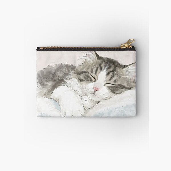 Item preview, Sleeping Tabby Cat KAM KAM - Cozy Fluffy Kitten Art designed and sold by PetalsPaws.