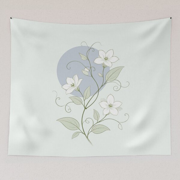 Item preview, Silver Moon White Flowers Green Love designed and sold by Ciervo Primavera.