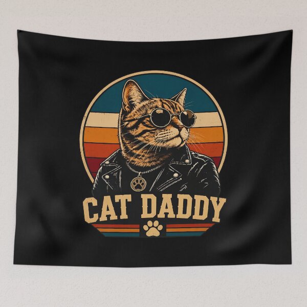 Item preview, Cat Daddy Retro Sunglasses Leather Jacket Cool Cat Graphic designed and sold by OlyvieArt.