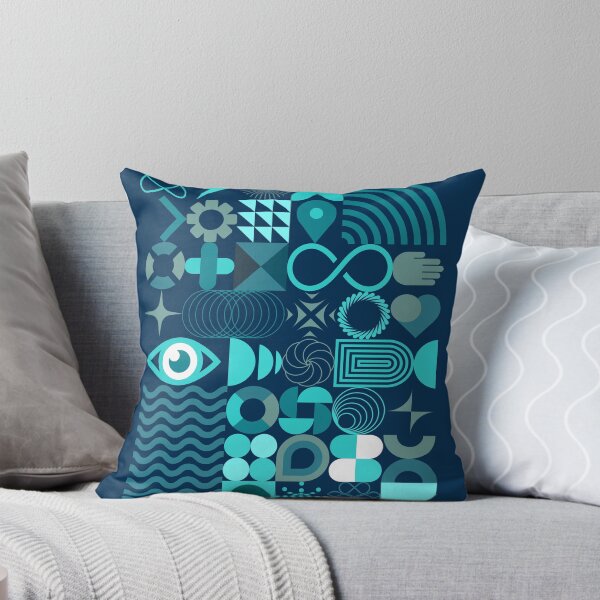 Item preview, Geometry Ocean Abstract Art Print designed and sold by Ricky Stevens Art & Design.