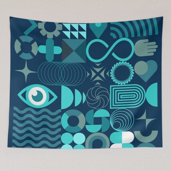 Item preview, Geometry Ocean Abstract Art Print designed and sold by Ricky Stevens Art & Design.