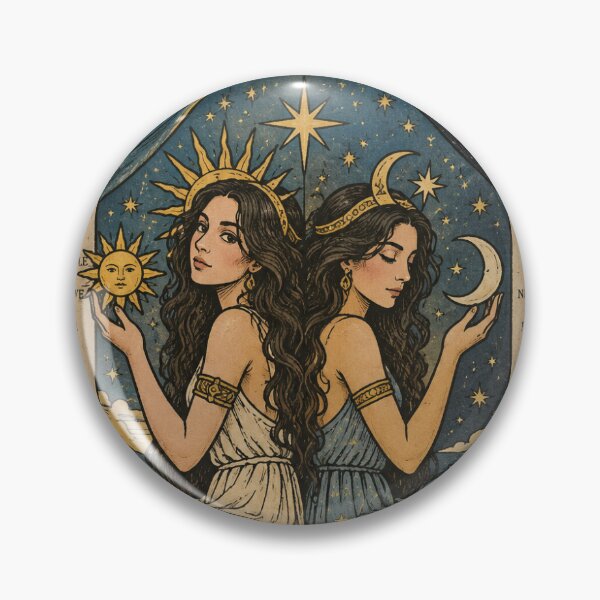 Item preview, Gemini Tarot Card – Two Souls, One Journey | Vintage Mystic Zodiac Art designed and sold by Moon & Sun Tarot.