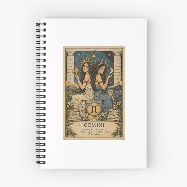Item preview, Gemini Tarot Card – Two Souls, One Journey | Vintage Mystic Zodiac Art designed and sold by Moon & Sun Tarot.