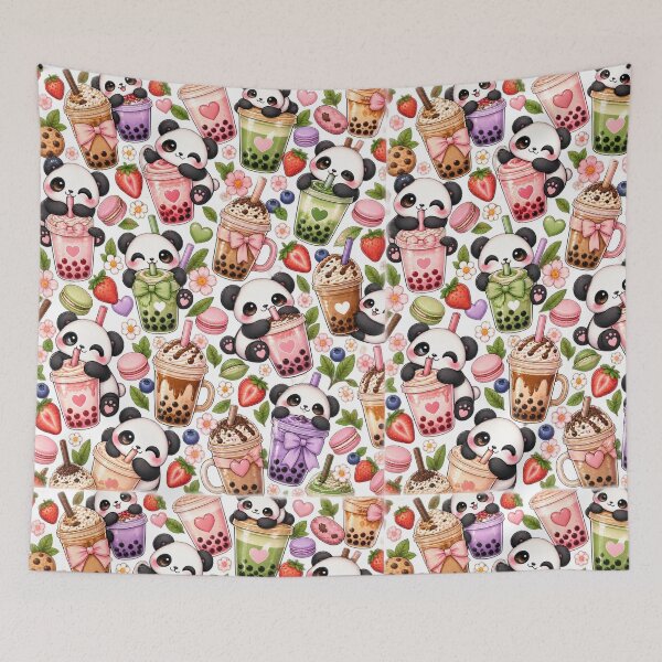 Item preview, Panda with Bubble Tea  designed and sold by doddle&bloom.