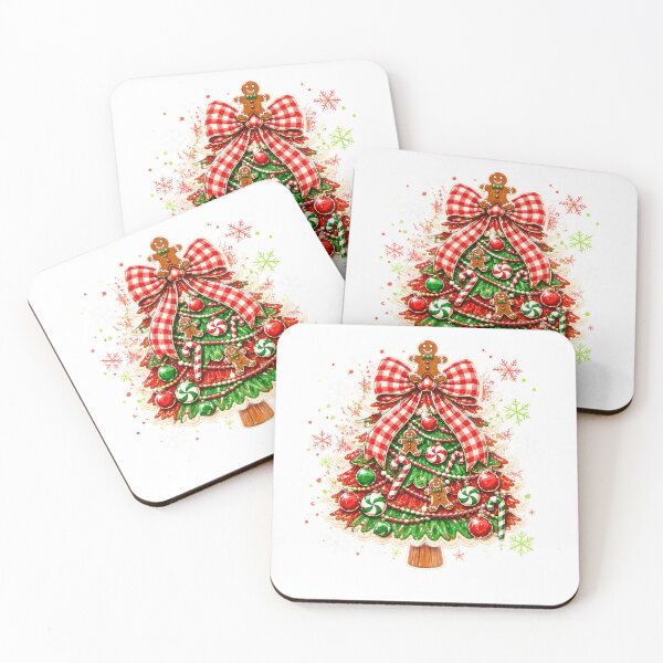Item preview, Sweet Candy Christmas Tree Gingerbread Gingham Bow designed and sold by DYAFLK.