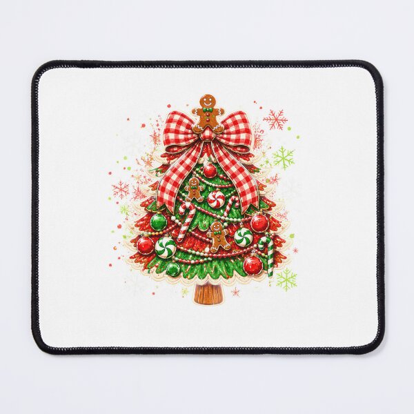 Item preview, Sweet Candy Christmas Tree Gingerbread Gingham Bow designed and sold by DYAFLK.