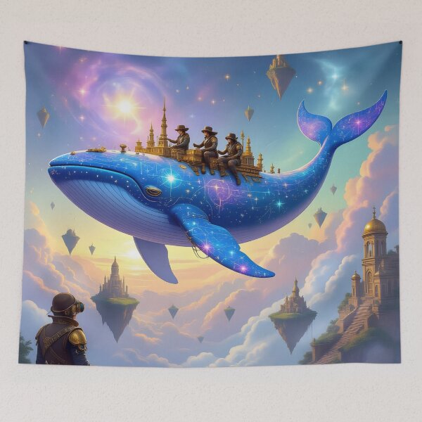 Item preview, Celestial Whale Voyage Through a Fantasy Sky designed and sold by yosmosverse .