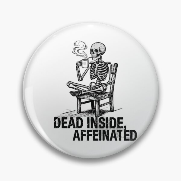 Item preview, Dead Inside But Caffeinated Skeleton Drinking Coffee Grunge Streetwear designed and sold by Neon-Leonida-Vibes.