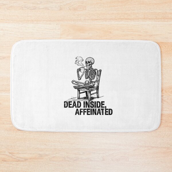 Item preview, Dead Inside But Caffeinated Skeleton Drinking Coffee Grunge Streetwear designed and sold by Neon-Leonida-Vibes.