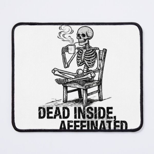 Item preview, Dead Inside But Caffeinated Skeleton Drinking Coffee Grunge Streetwear designed and sold by Neon-Leonida-Vibes.