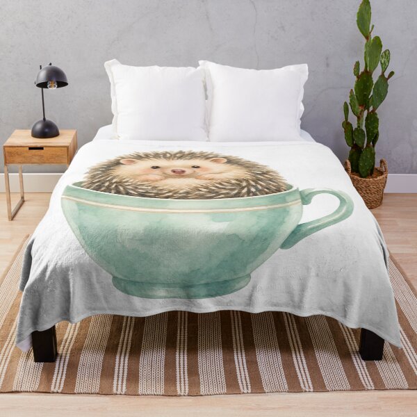 Artikelvorschau, niedlicher Igel in einer Teetasse, Aquarellillustration entworfen und verkauft von introvertarts.