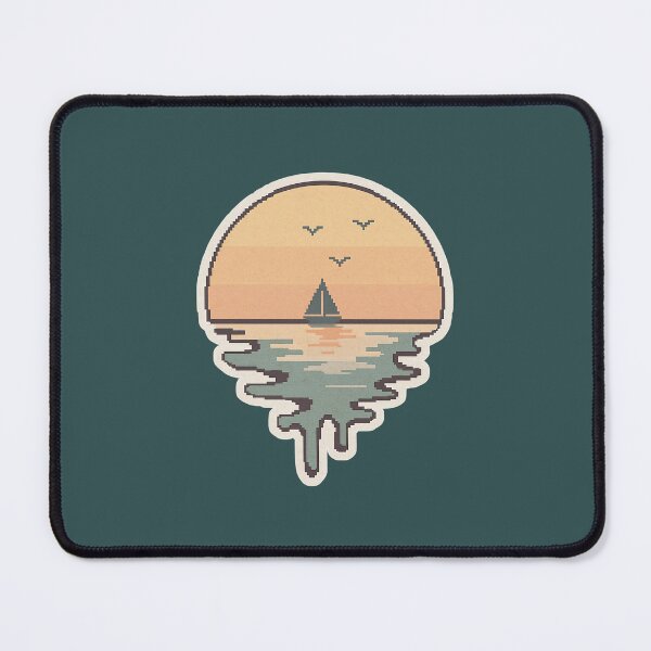 Item preview, Melting Pixel Sunset Sailboat designed and sold by MarCinu Art.