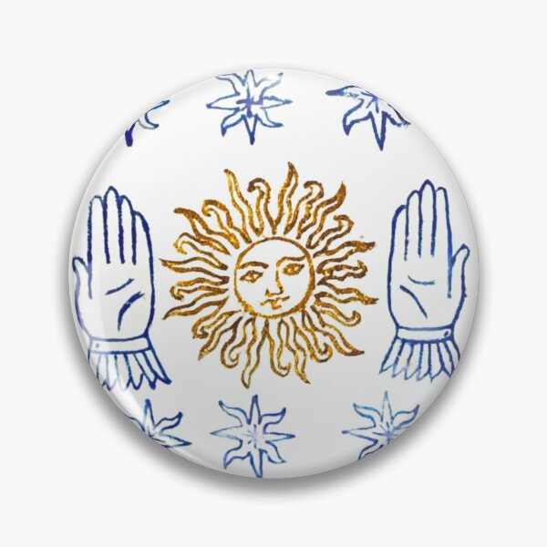 Item preview, Oracle Sun and Hands – Folk Art Print designed and sold by Fani*.