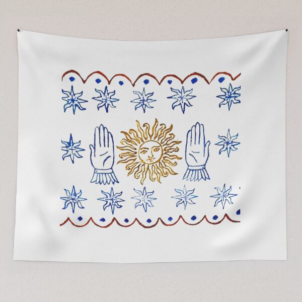 Item preview, Oracle Sun and Hands – Folk Art Print designed and sold by Fani*.