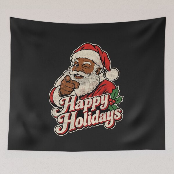 Item preview, African American Santa Christmas Illustration Happy Holidays designed and sold by alenaz.
