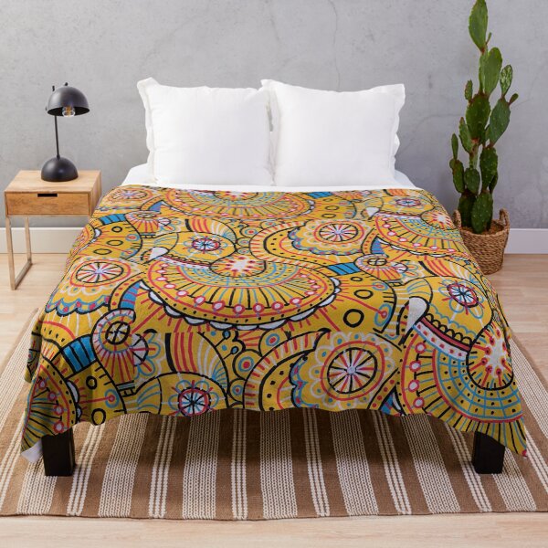 Item preview, Yellow Folk Birds Pattern designed and sold by Fani*.