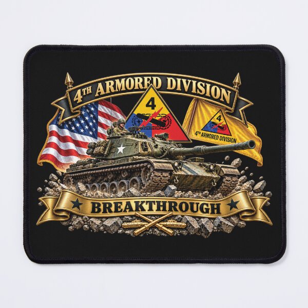 Item preview, 4th Armored Division - M60A1 Tank - Breakthrough Division designed and sold by Military Insignia Products.