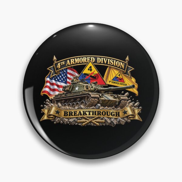 Item preview, 4th Armored Division - M60A1 Tank - Breakthrough Division designed and sold by Military Insignia Products.