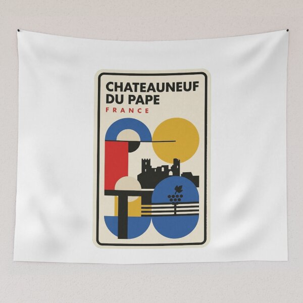 Item preview, Retro Chateauneuf Du Pape Bauhaus Geometric Skyline designed and sold by k3rstman1.