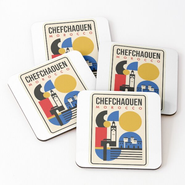 Item preview, Retro Chefchaouen Bauhaus Geometric Skyline designed and sold by k3rstman1.