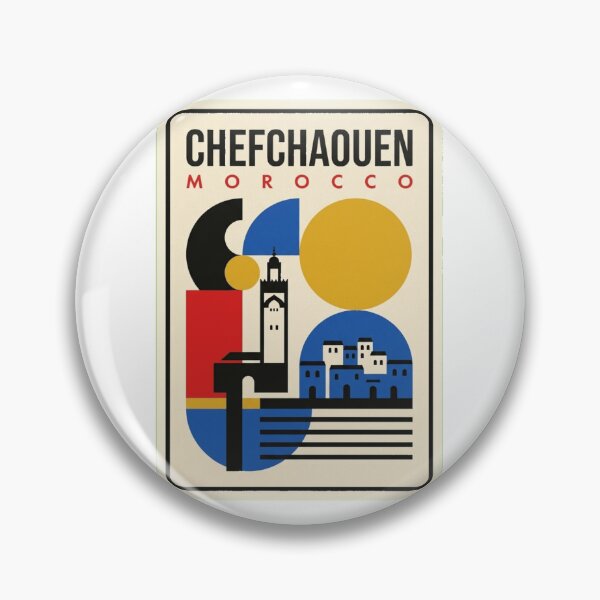 Item preview, Retro Chefchaouen Bauhaus Geometric Skyline designed and sold by k3rstman1.