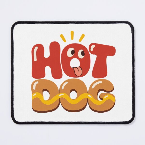 Item preview, Silly Hot Dog Face with Mustard – Playful Food Typography designed and sold by zzz888.