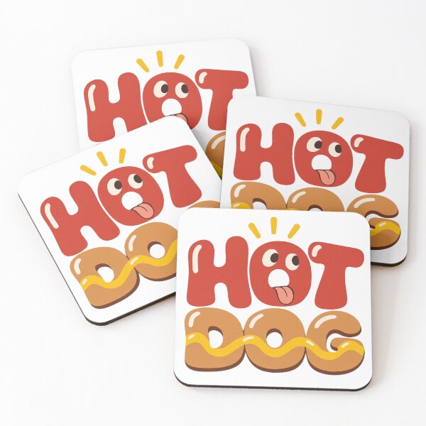 Item preview, Silly Hot Dog Face with Mustard – Playful Food Typography designed and sold by zzz888.