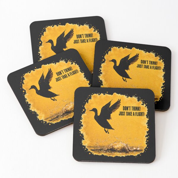 Item preview, Don’t Think! Just Take a Flight! – Motivational Bird Quote designed and sold by RedOspreys.
