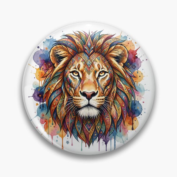 Item preview, Stylish Majestic Watercolor Lion Head Artistic Splashes designed and sold by Marcu Ioachim.