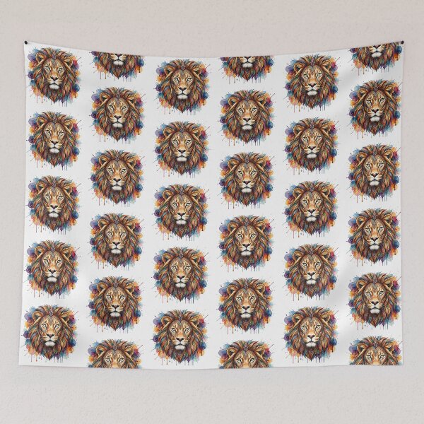 Item preview, Stylish Majestic Watercolor Lion Head Artistic Splashes designed and sold by Marcu Ioachim.