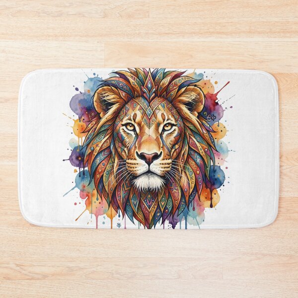 Item preview, Stylish Majestic Watercolor Lion Head Artistic Splashes designed and sold by Marcu Ioachim.