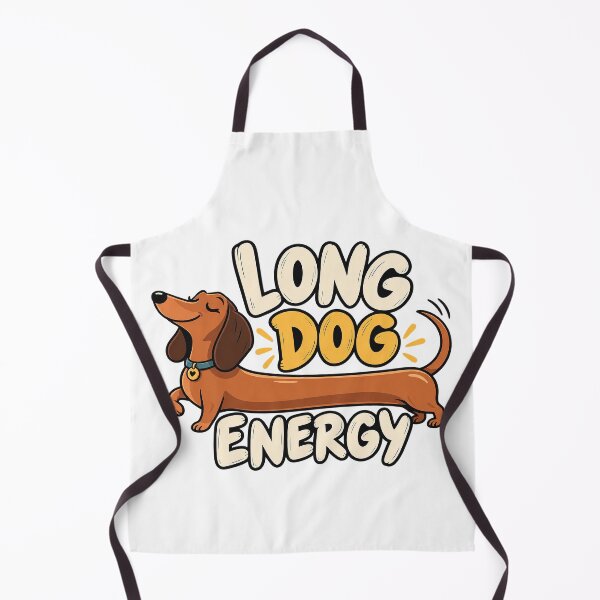 Item preview, Long Dog Energy – Happy Dachshund Cartoon Typography designed and sold by zzz888.